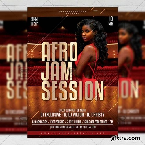 Afro Jam Session Flyer – Club A5 Template