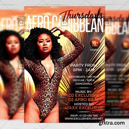 Afro Caribbean Thursdays Flyer – Club A5 Template
