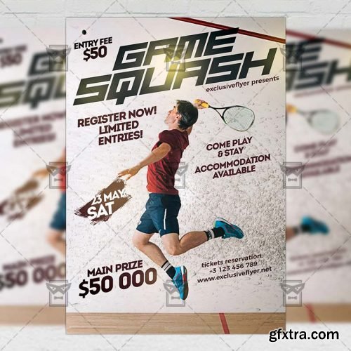 Game Squash Flyer – Seasonal A5 Template
