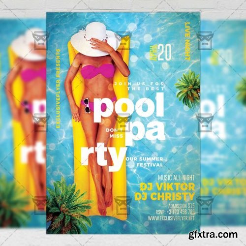 Pool Party 2019 Flyer – Seasonal A5 Template