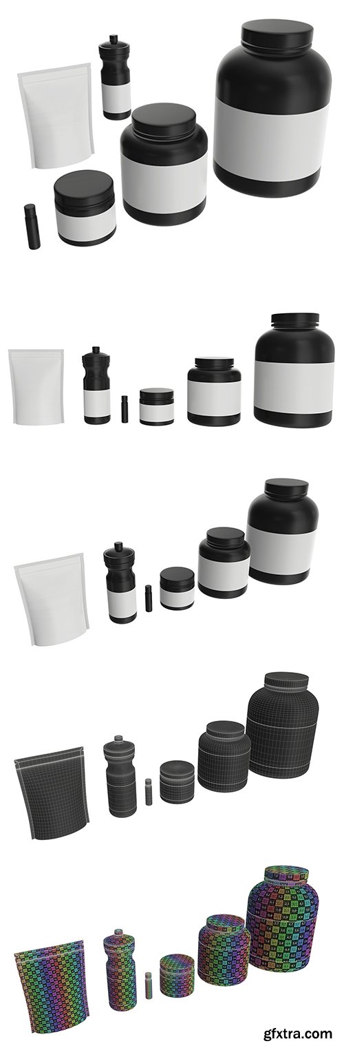 Cgtrader - Nutrition Container pack for mockup 3D Model Collection
