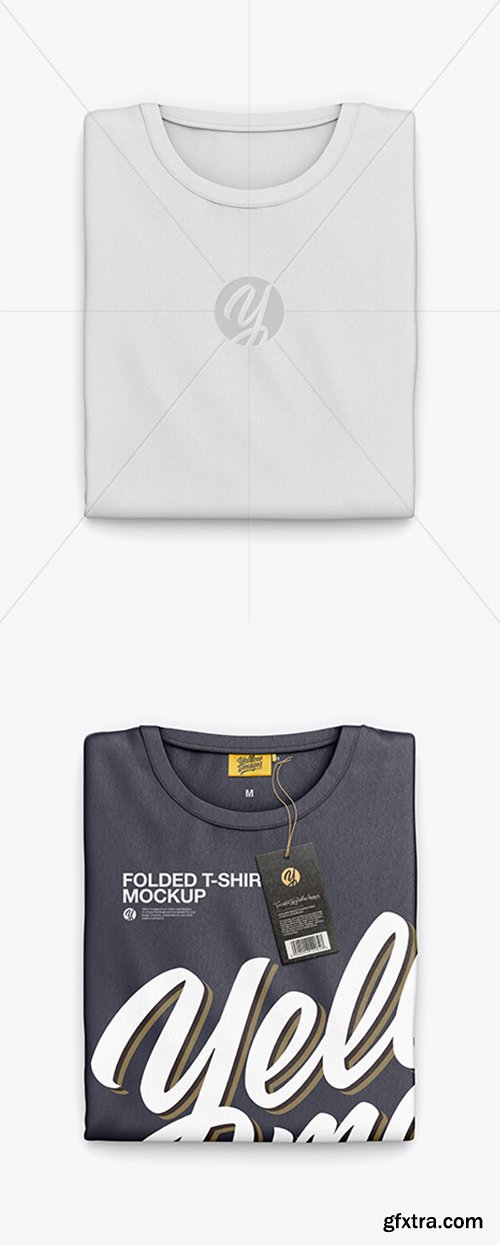 Folded T-Shirt Mockup - Top View 22892