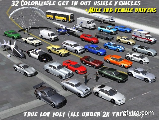 Get In Out Vehicle Collection 3D Models/Vehicles All * Star Characters