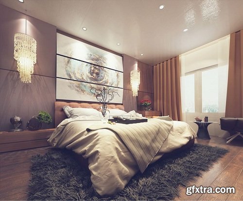 Modern Style Bedroom Interior Scene 15