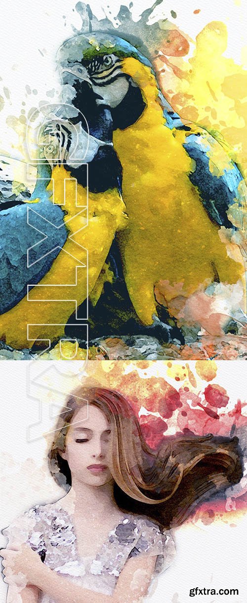 GraphicRiver - Splashed - Modern Watercolor Art PS Action 23961517
