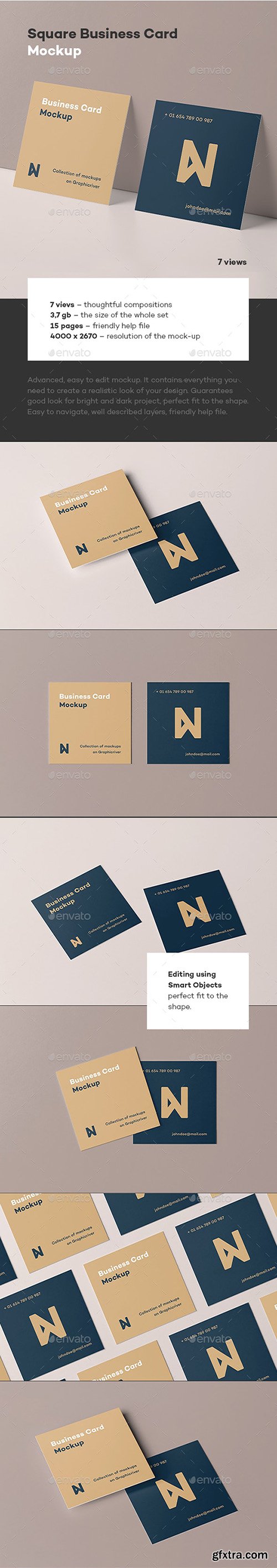 Square Business Card Mock-up 23484478