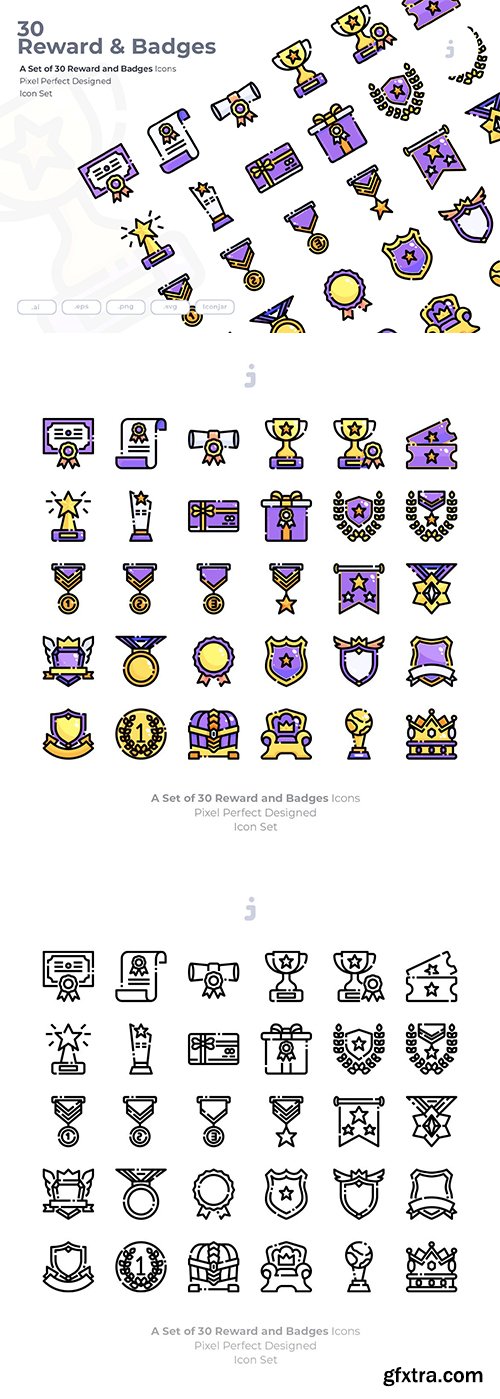 30 Reward & Badges Icons