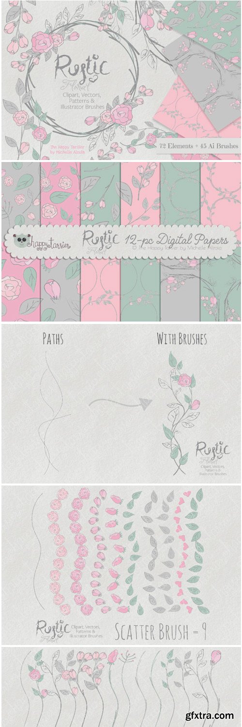 Rustic Floral Graphics Pack 1536230