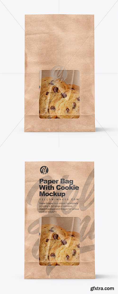 Kraft Bag with Cookie Mockup 38336