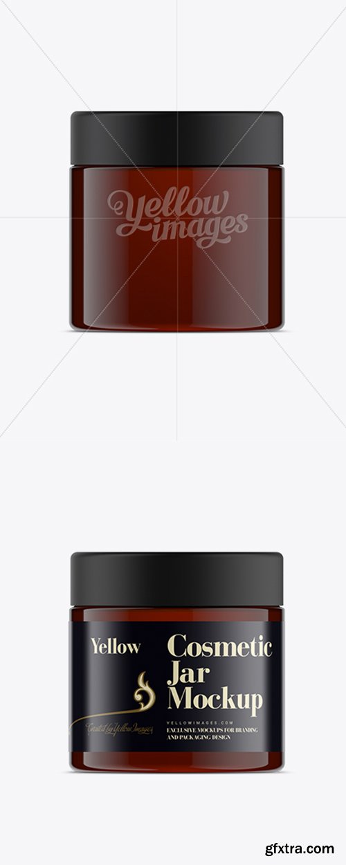 250ml Amber Plastic Cosmetic Jar Mock-Up 11499
