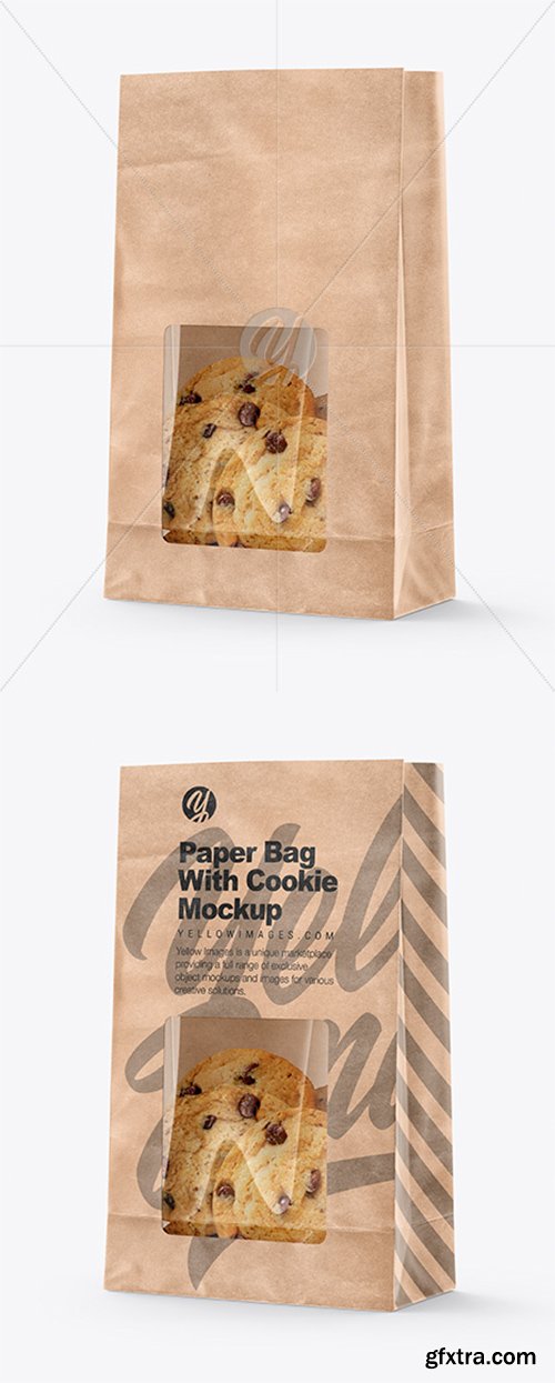 Kraft Bag with Cookie Mockup 38339
