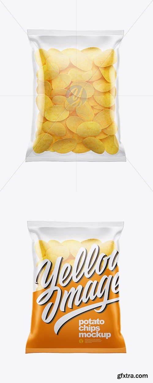 Clear Bag With Potato Chips Mockup 38510