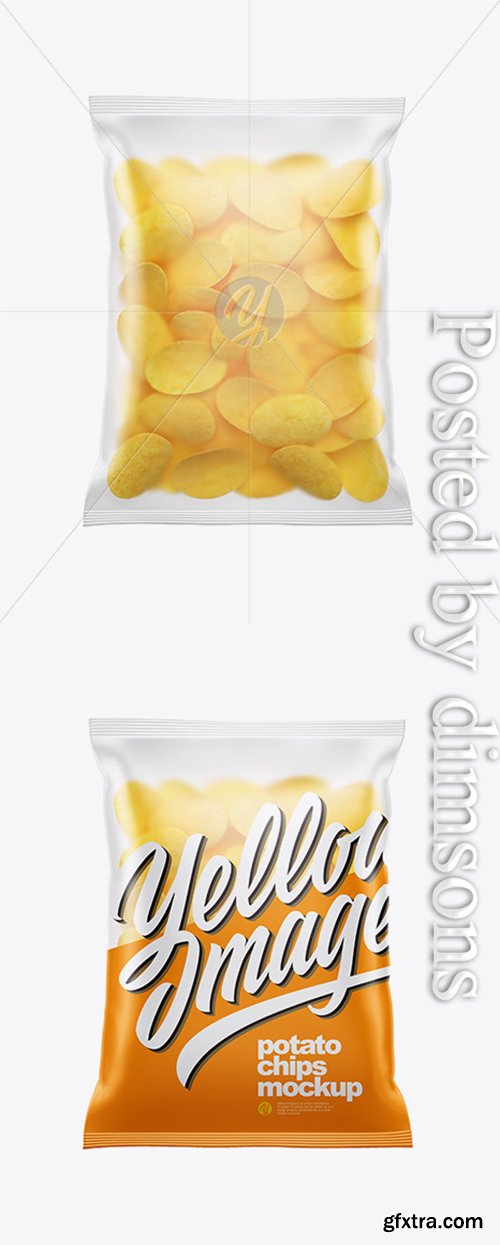 Matte Bag With Potato Chips Mockup 38523
