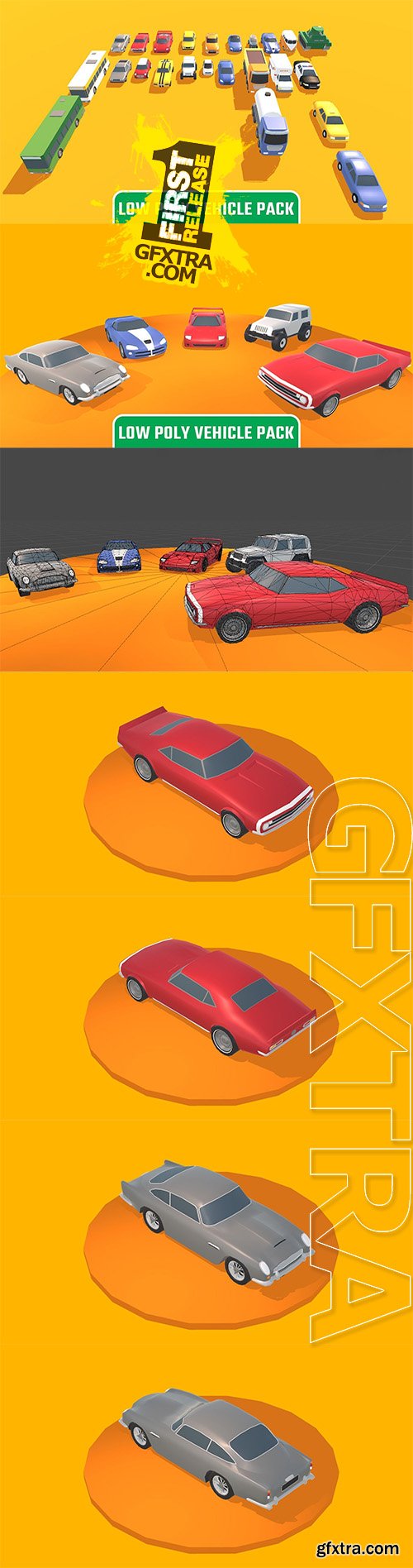 Cgtrader - Low Poly Vehicle Pack Low-poly 3D model