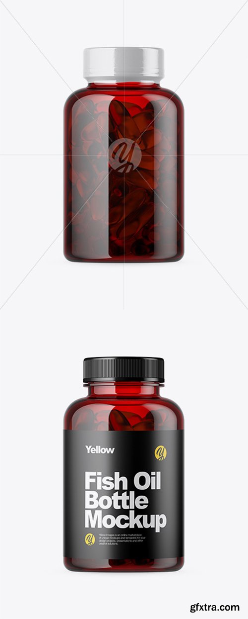 Red Bottle with Fish Oil Mockup 34581