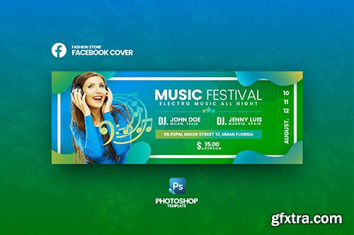 Music Festival Facebook Cover Template