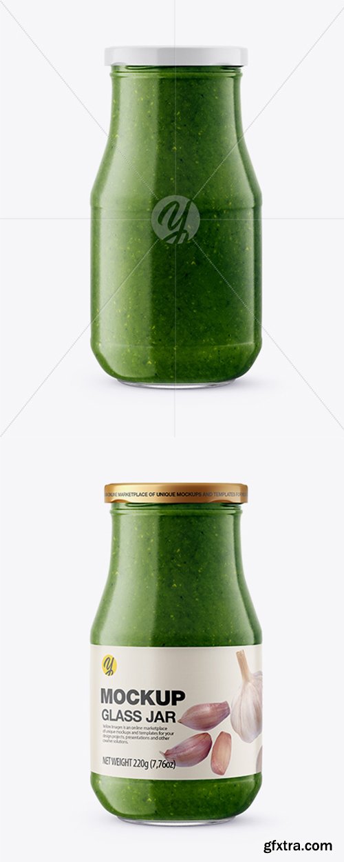 Glass Jar with Pesto Sauce Mockup 26143