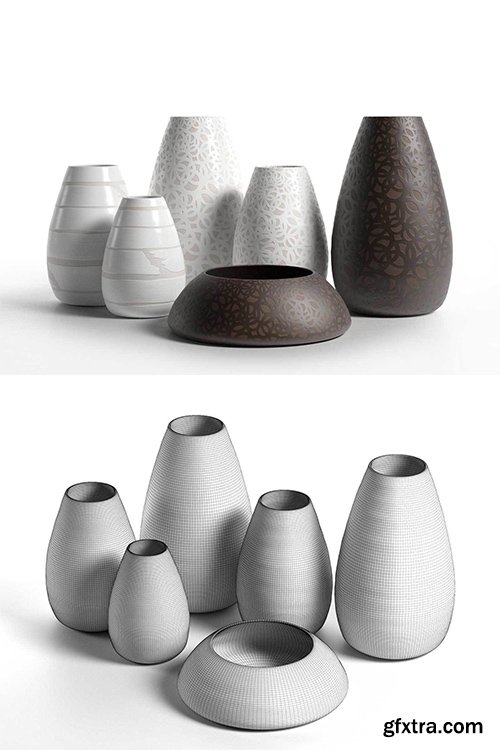 Cgtrader - Porcelain Vases 4 3D model