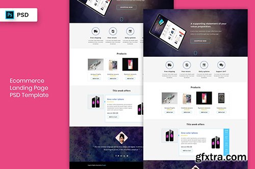 Ecommerce - Landing Page PSD Template
