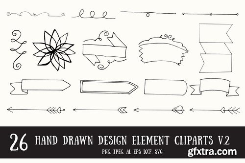 20+ Handmade Design Element Cliparts V.2