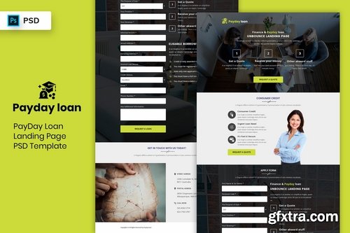 Payday Loan - Landing Page PSD Template