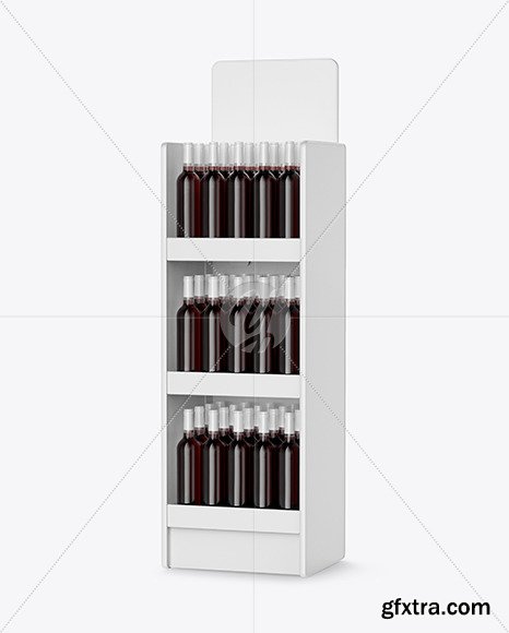 Stand with Red Wine Bottles Mockup 45594