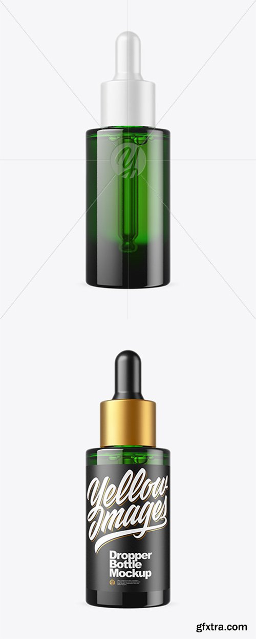 Green Glass Dropper Bottle Mockup 45171