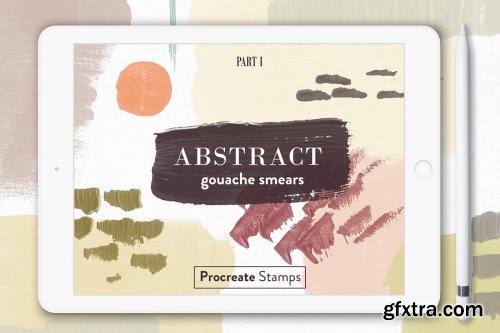 CreativeMarket - Abstract Gouache - Procreate Stamps 3653557