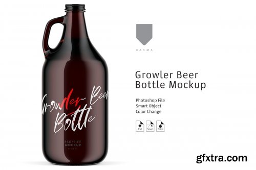 CreativeMarket - Growler Beer Bottle Mockup 3877192