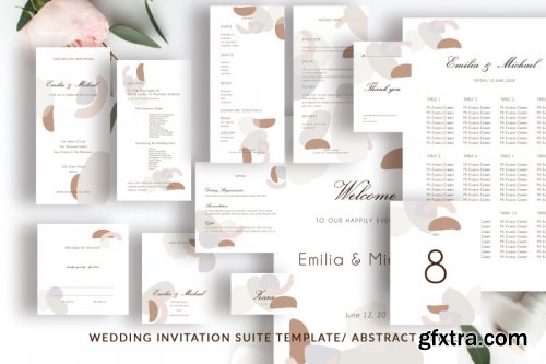 Wedding Template Suite, An Invitation Pack Abstract Modern