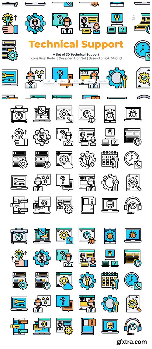 30 Technical Support Icons