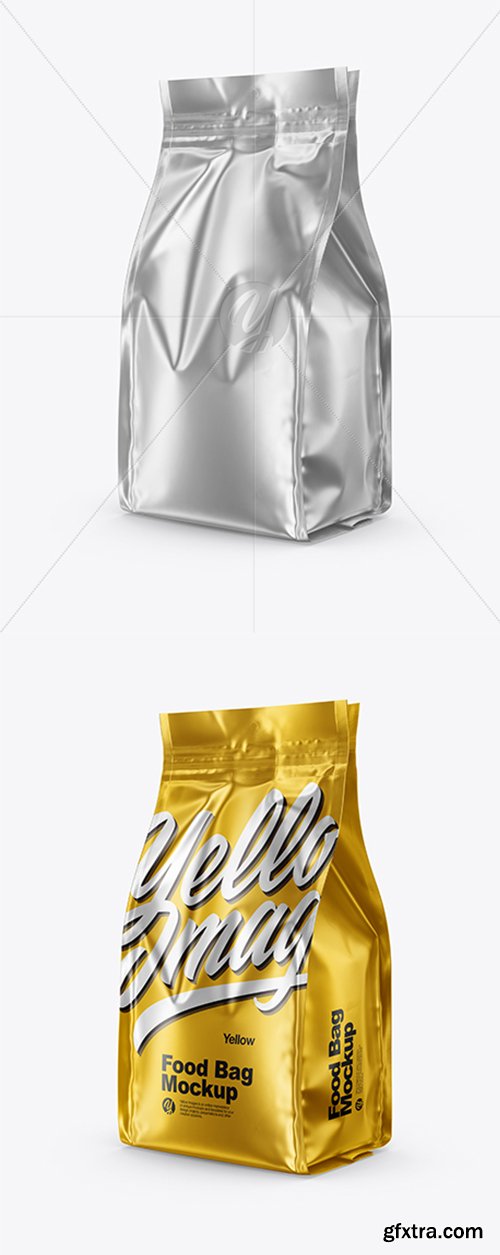 Matte Metallic Food Bag Mockup 43274
