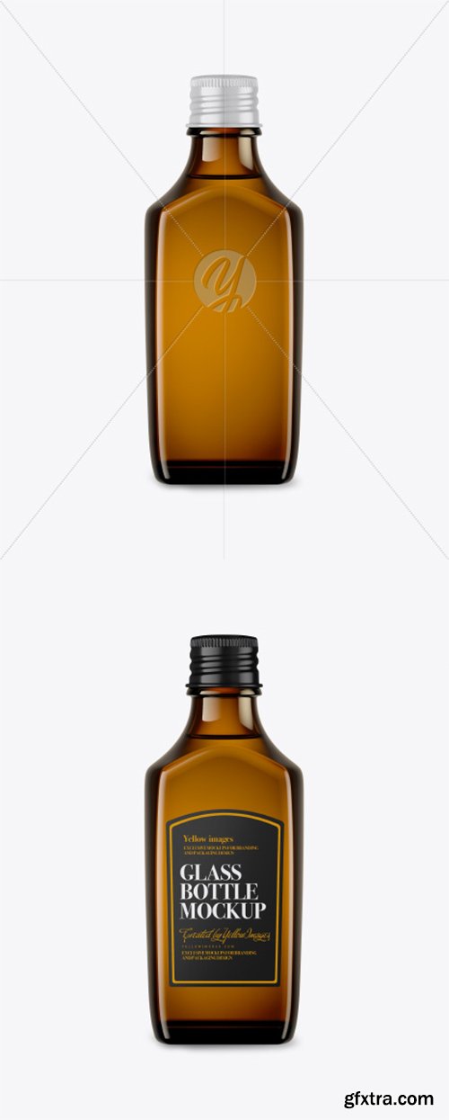 Amber Glass Bottle Mockup 43326