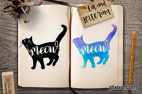 Cat and Lettering