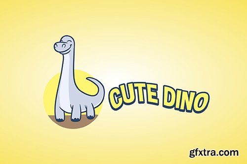 Cute Dino - Brontosaurus Mascot Logo