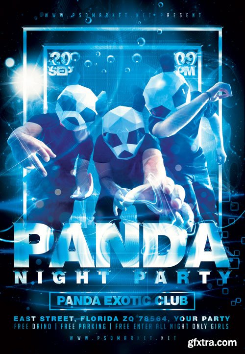 Panda party - Premium flyer psd template