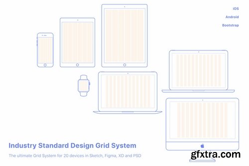 UX-Design Grid system for 20 devices
