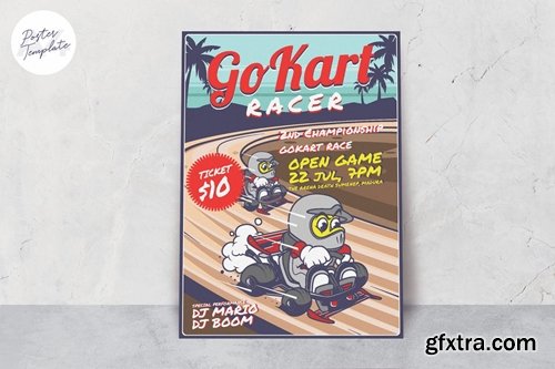Go Kart Racing Poster Template