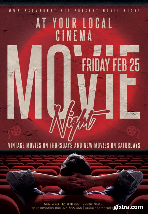 Movie night - Premium flyer psd template
