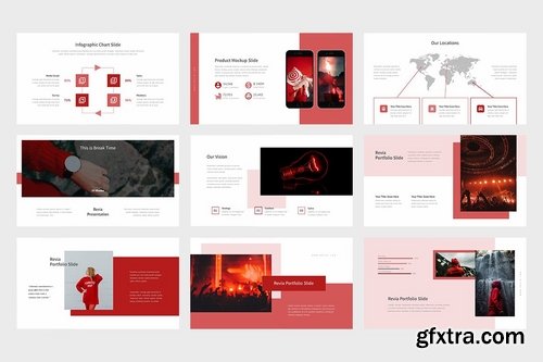 Revia Red Gradient Color Tone Powerpoint