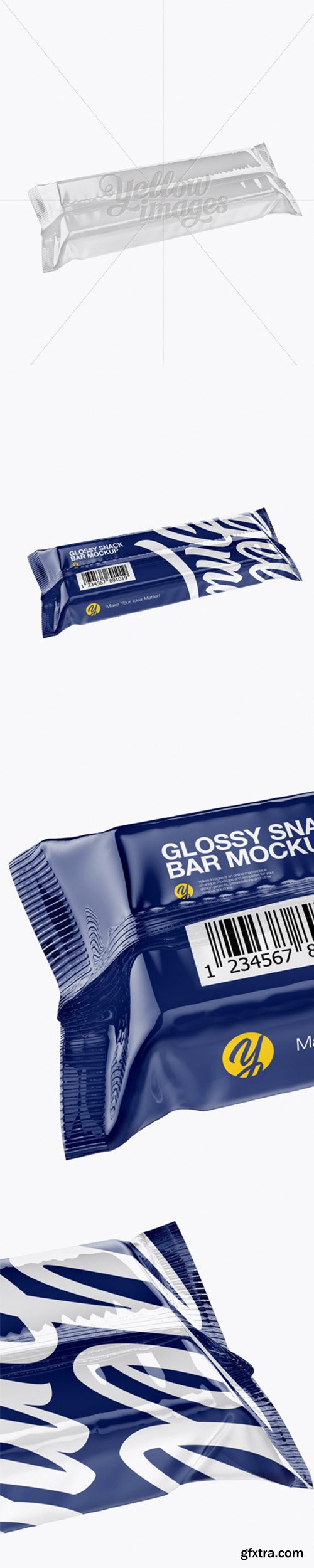 Glossy Snack Bar Mockup - Back Half Side View (High-Angle Shot) 18966