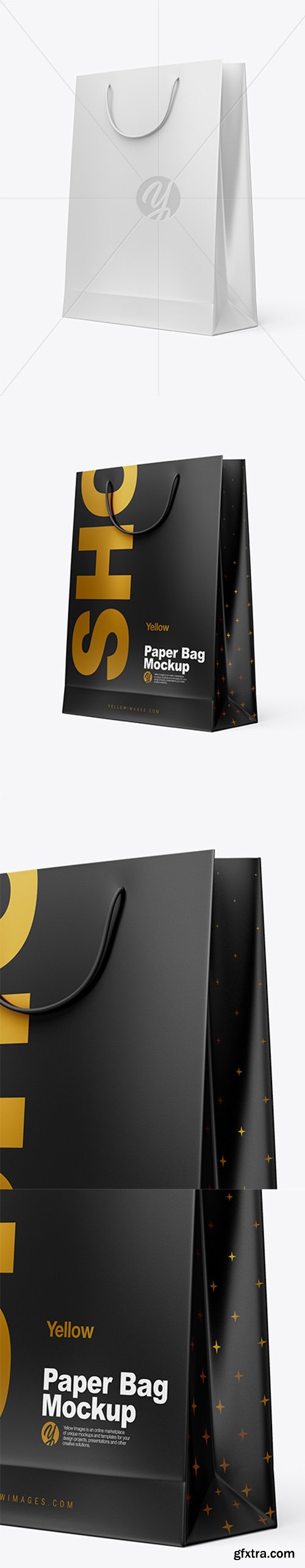 Matte Paper Shopping Bag Mockup - Half Side View 29279