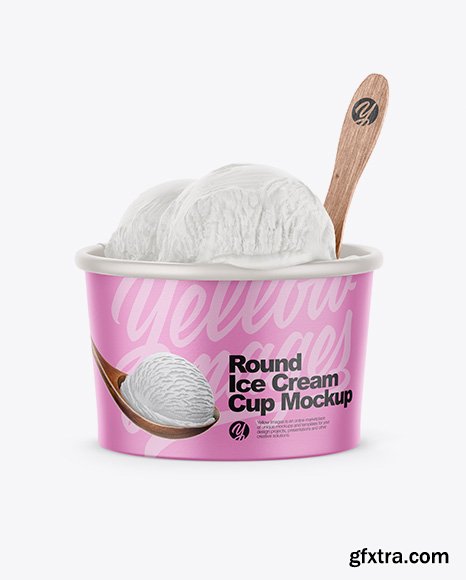 Paper Ice Cream Cup Mockup - Front View 29918