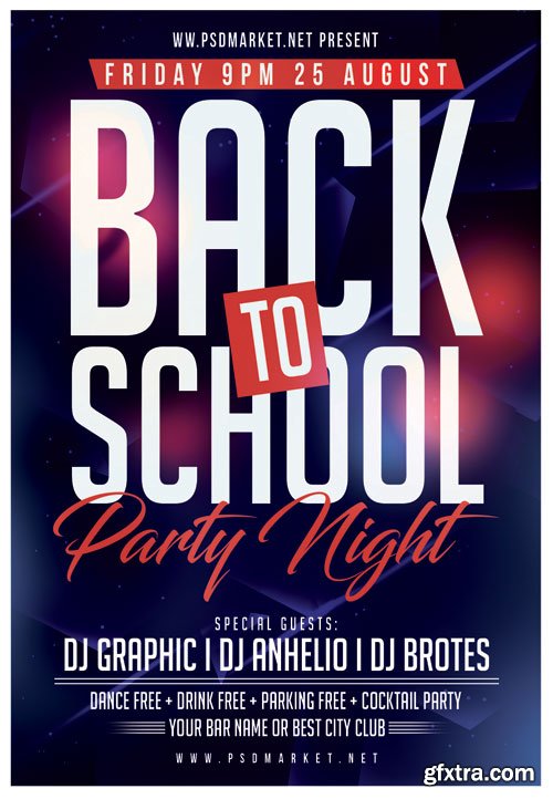 Back to school party - Premium flyer psd template