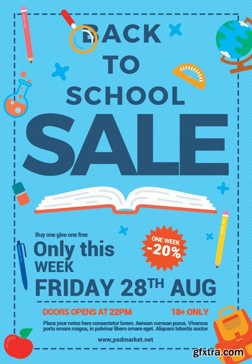 Back to school sale - Premium flyer psd template