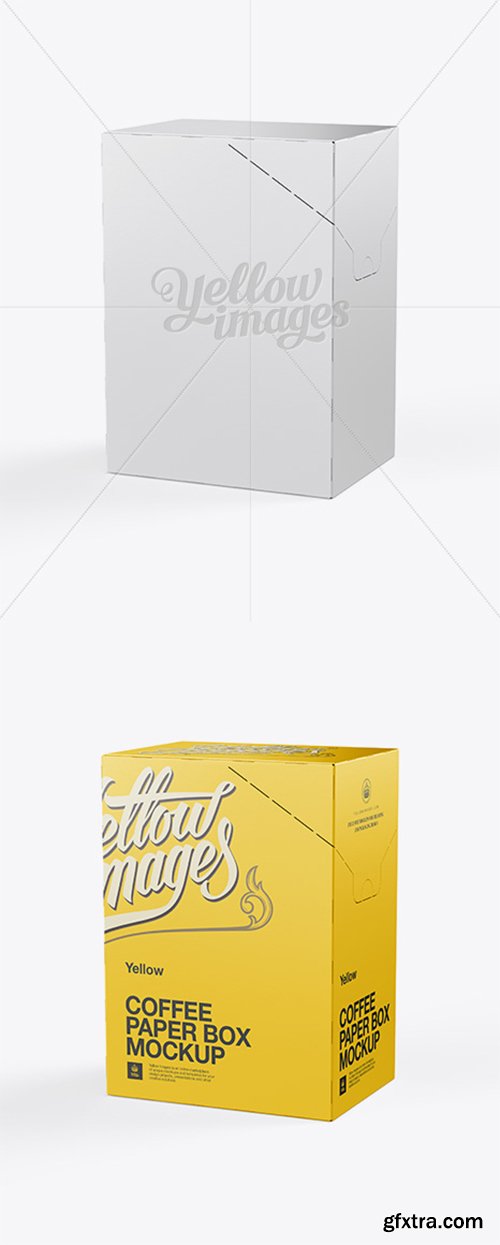 Coffee Paper Box Mockup - Right Side 3/4 View 11928