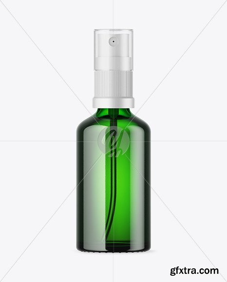 Green Glass Spray Bottle Mockup 45866