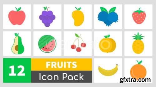 VideoHive Animated Fruits Icon Pack 24073512