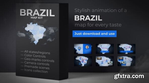 VideoHive Brazil Map - Federative Republic of Brazil Map Kit - Brasil 24077550