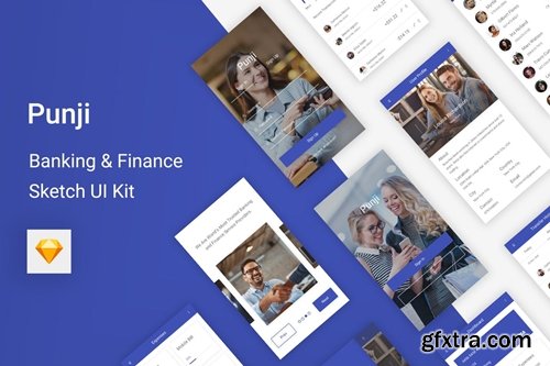 Punji - Banking & Finance UI Kit for Sketch